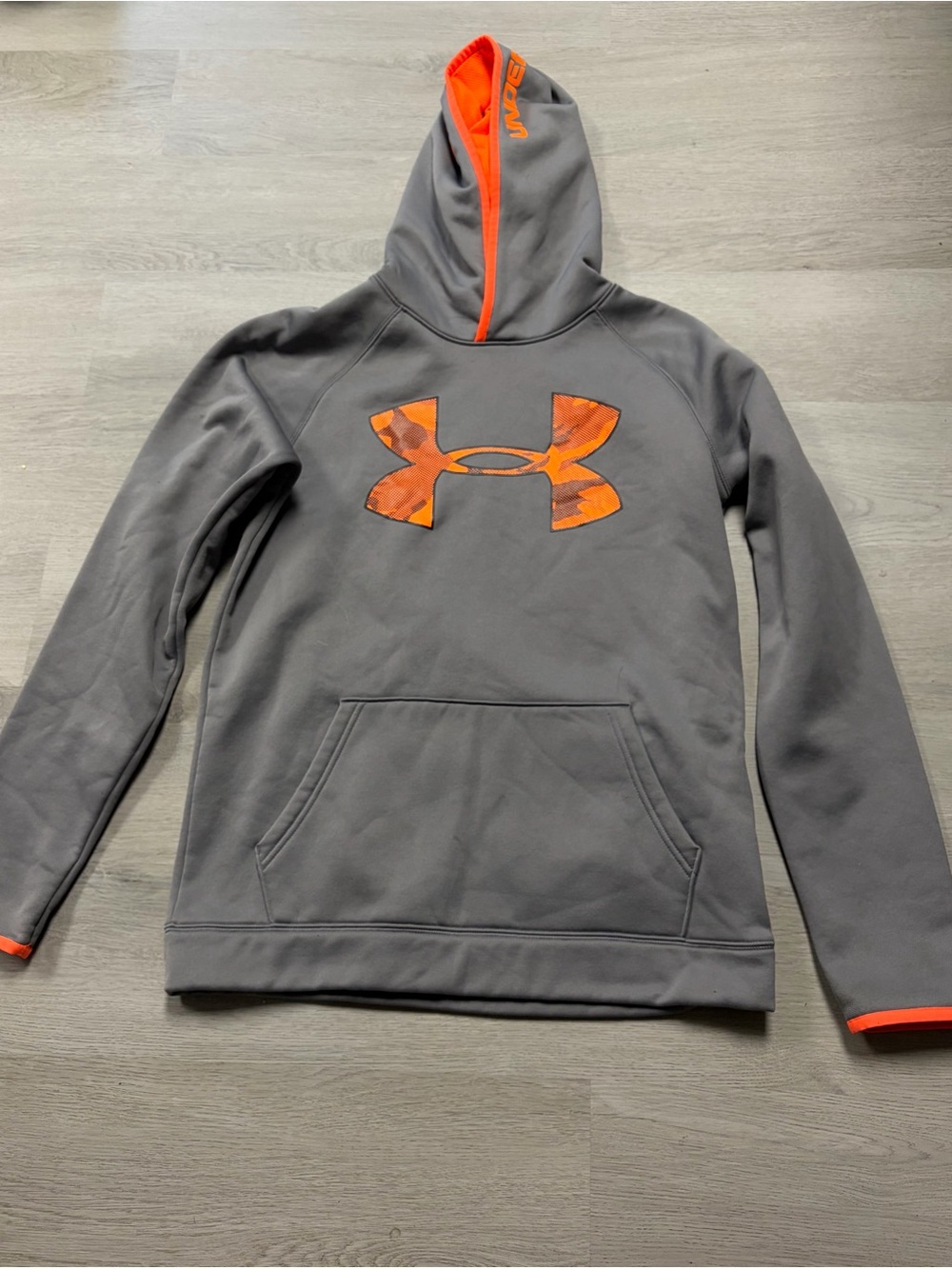 Under Armour Gray Hoodie with Orange Logo
